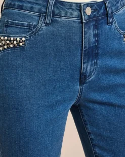 Jeans mit Perlendeko
