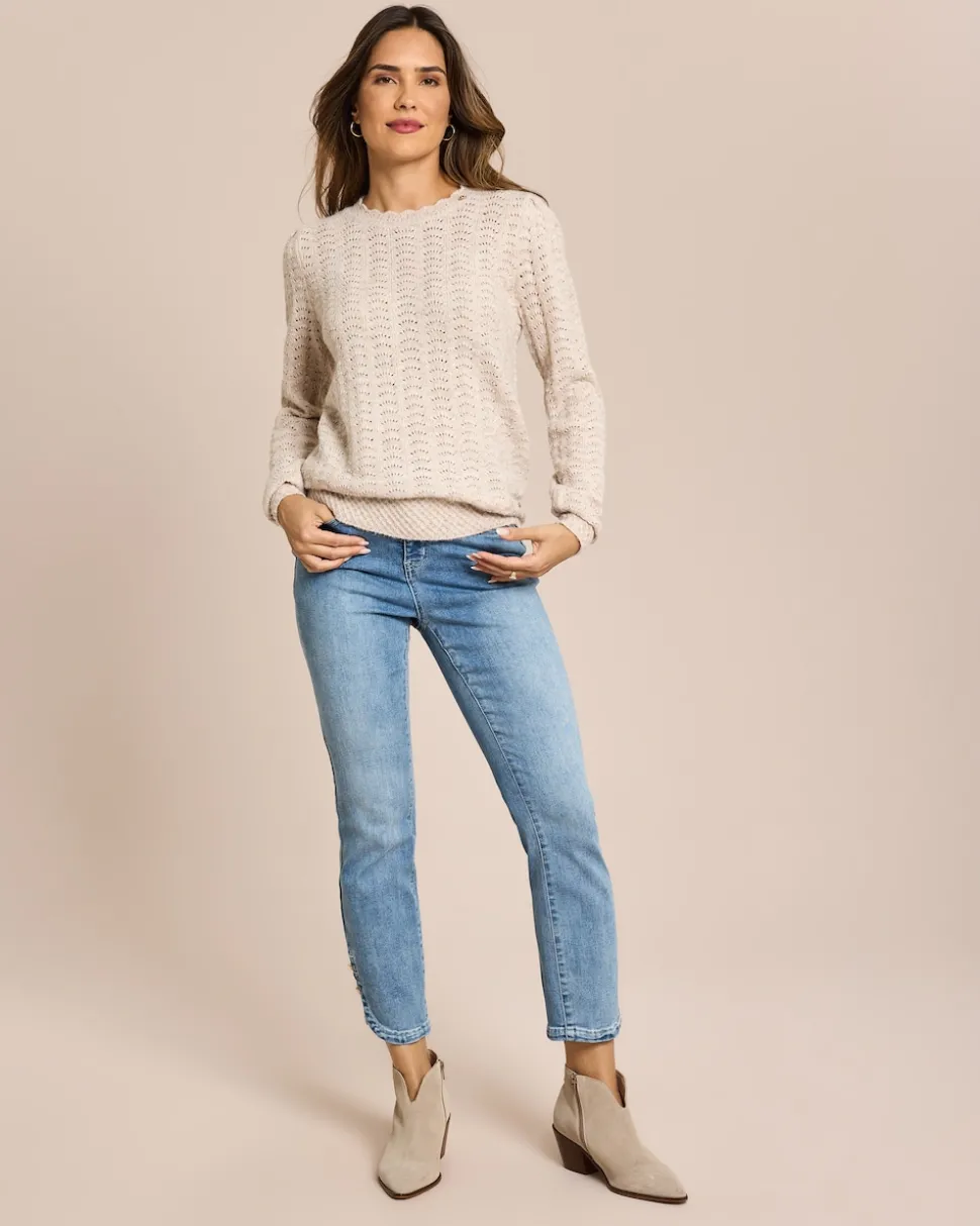 Jeans mit Schleifenbesatz
