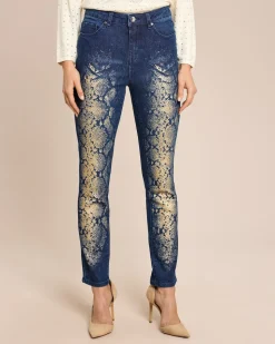 Jeans mit Snakeprint