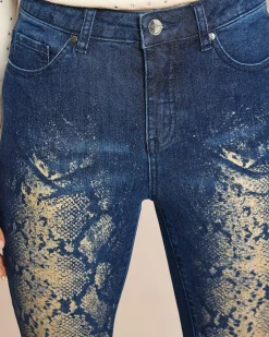 Jeans mit Snakeprint