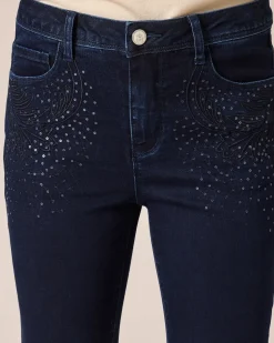 Jeans mit Stickerei und Pailletten