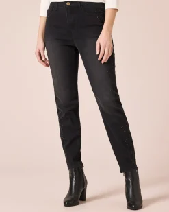 Jeans mit Strass-Deko
