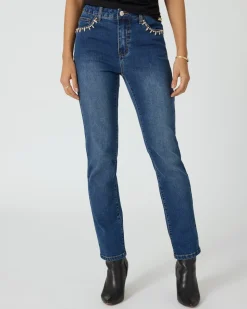 Jeans mit Strassdeko