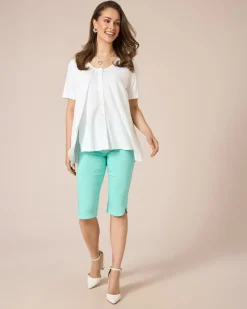 3/4-Jeggings mit Schlitzen