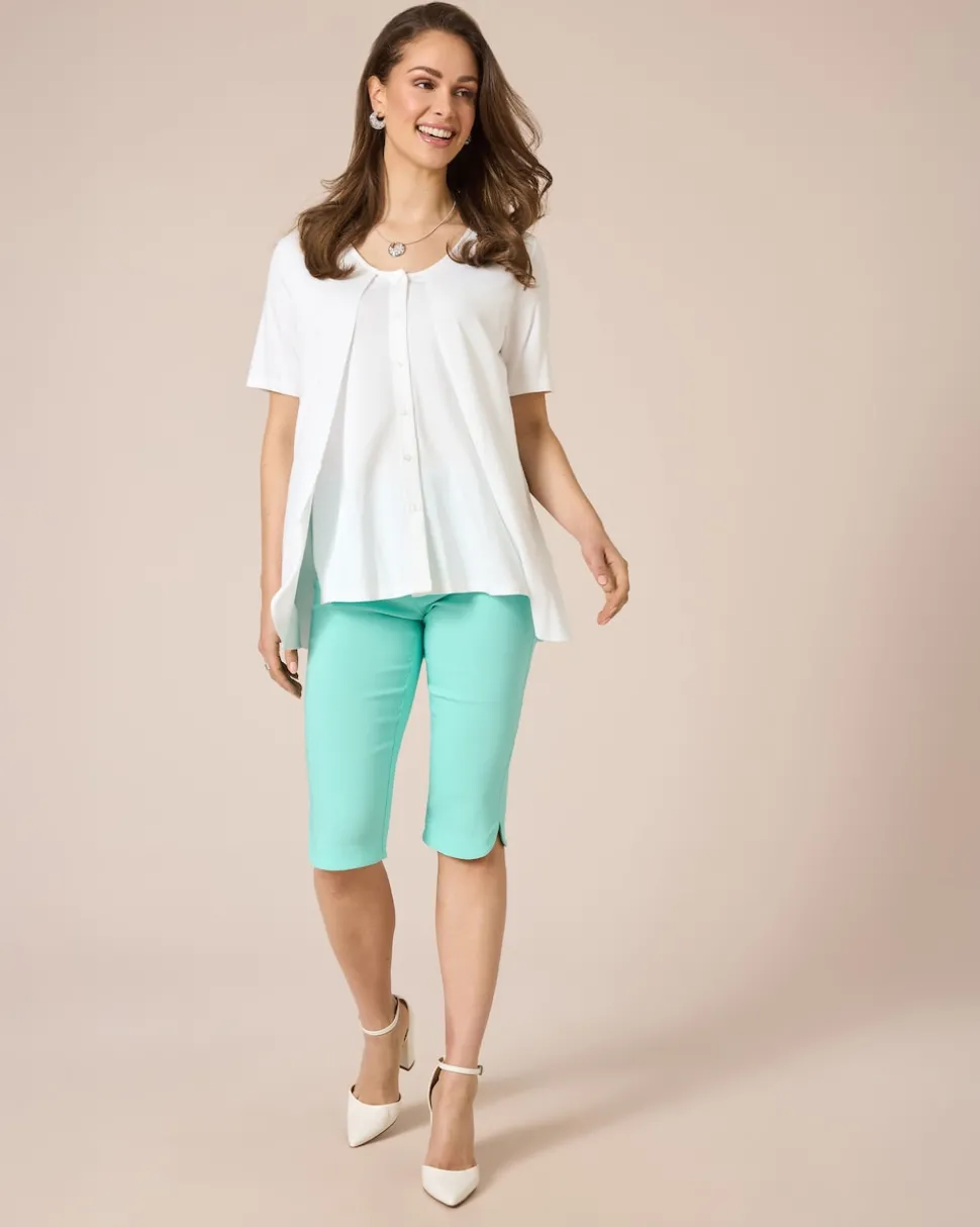 3/4-Jeggings mit Schlitzen