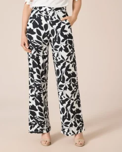Jerseyhose mit Blätterdruck