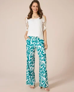 Jerseyhose mit Blätterdruck