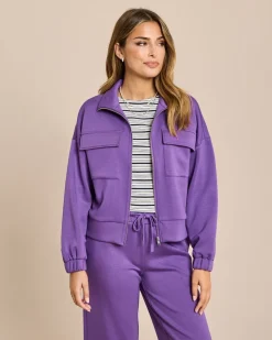Jersey Jacke mit großen Taschen