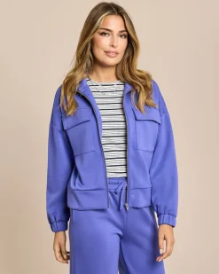 Jersey Jacke mit großen Taschen
