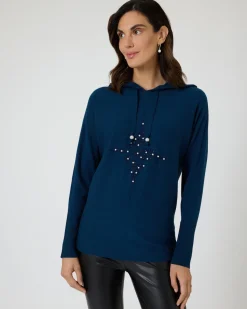 Kapuzenpullover mit Logo-Applikation