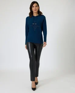 Kapuzenpullover mit Logo-Applikation