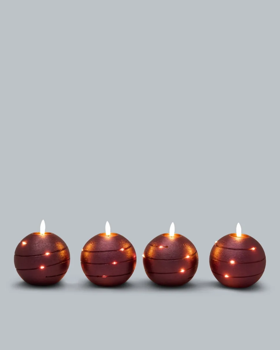 Kugelkerzen mit LED-Draht, 4tlg.