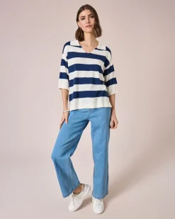 Kurzarm-Pullover mit Polokragen