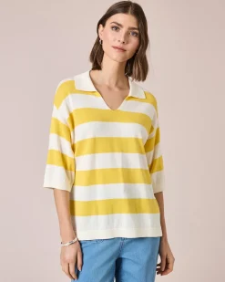 Kurzarm-Pullover mit Polokragen