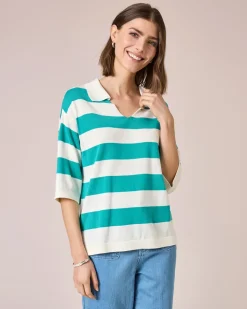 Kurzarm-Pullover mit Polokragen