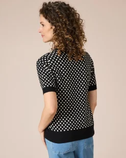 Kurzarmpullover mit Punkten