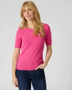 Kurzarmpullover mit Struktur