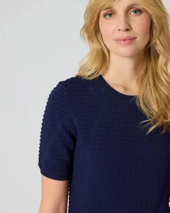 Kurzarmpullover mit Struktur
