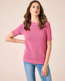 Kurzarmpullover mit Struktur