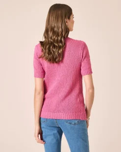 Kurzarmpullover mit Struktur