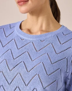 Kurzarmpullover mit Zick-Zack-Muster