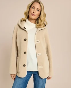 Kurzmantel zum Wenden in Shearling-Optik