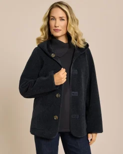 Kurzmantel zum Wenden in Shearling-Optik