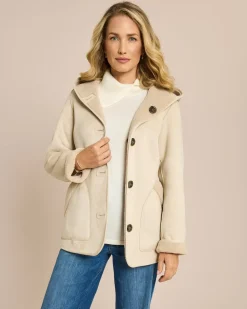 Kurzmantel zum Wenden in Shearling-Optik