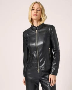 Lederimitat-Jacke im Unidesign