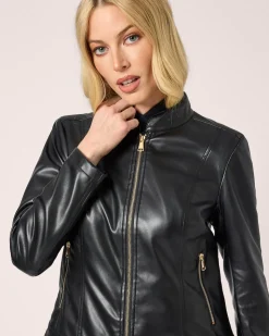 Lederimitat-Jacke im Unidesign