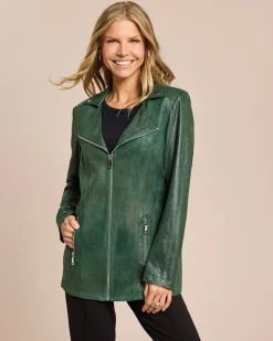 Lederimitatjacke mit Bikerelementen