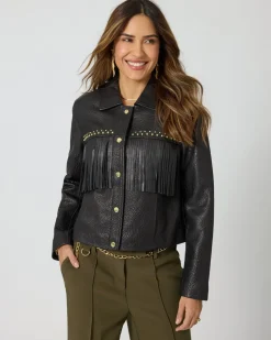 Lederjacke mit Fransen