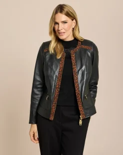 Lederjacke mit Leodetail