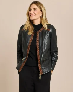 Lederjacke mit Leodetail