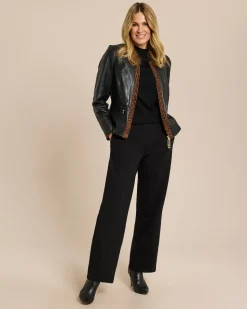 Lederjacke mit Leodetail