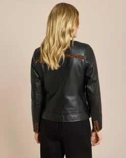 Lederjacke mit Leodetail