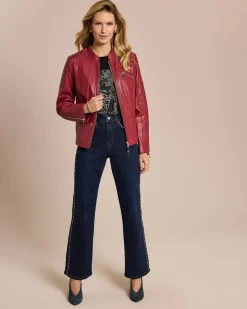 Lederjacke mit Nieten