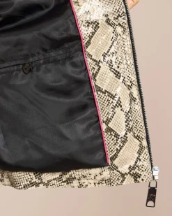 Lederjacke mit Snakeprint