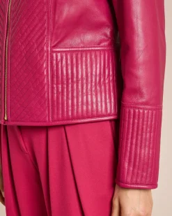 Lederjacke mit Steppung