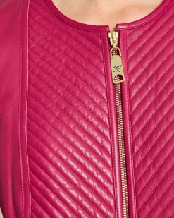 Lederjacke mit Steppung