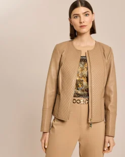 Lederjacke mit Steppung
