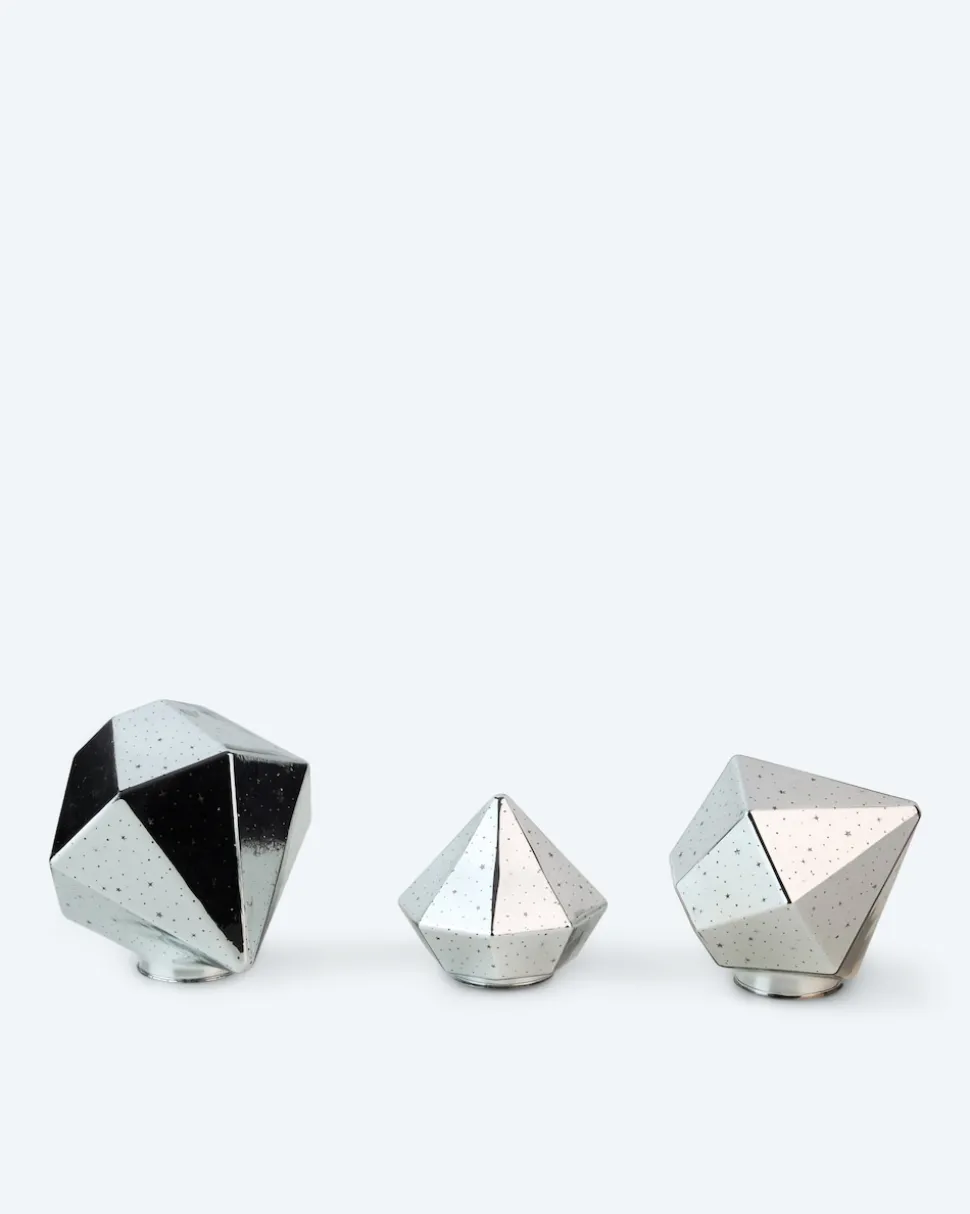 LED-Glasdiamant, 3tlg.