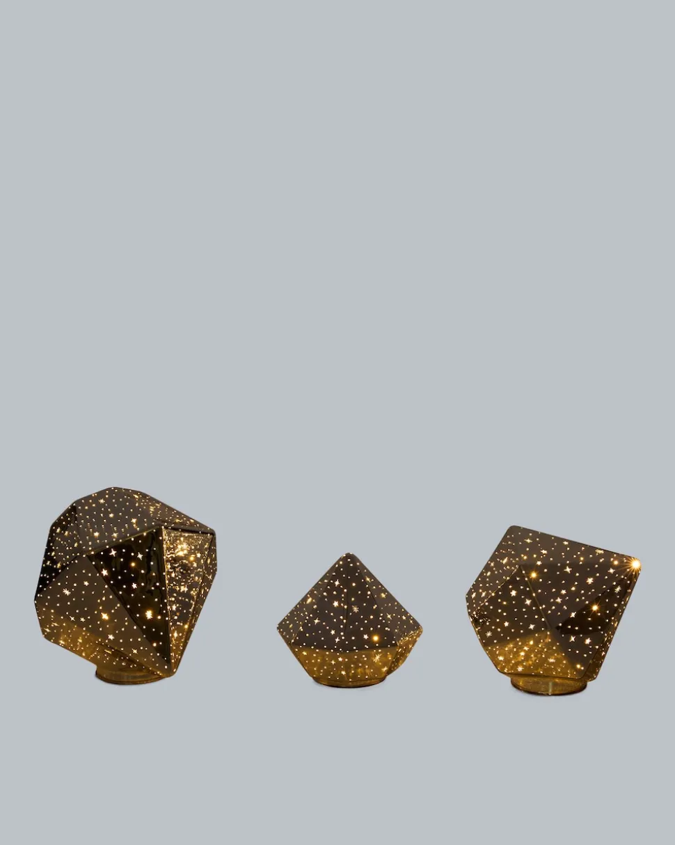 LED-Glasdiamant, 3tlg.