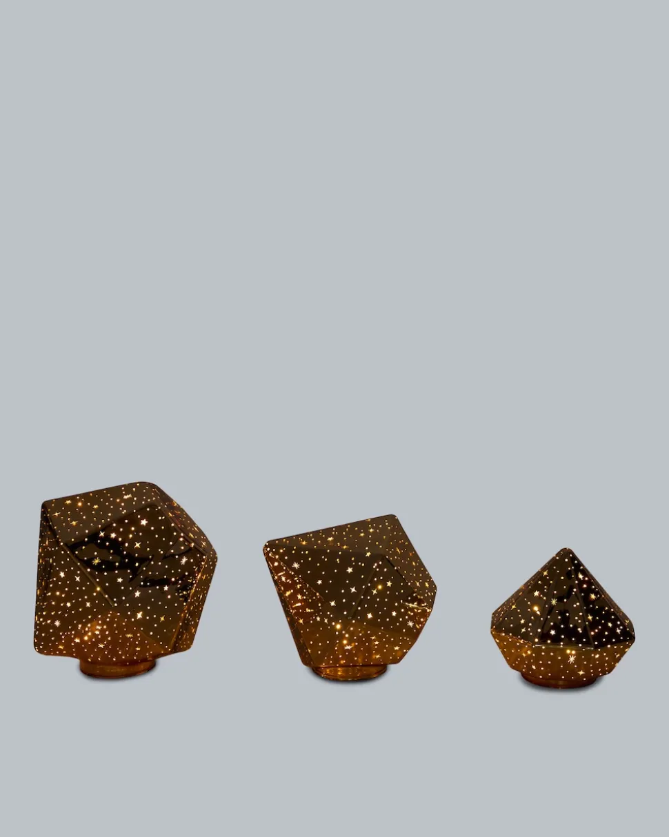 LED-Glasdiamant, 3tlg.