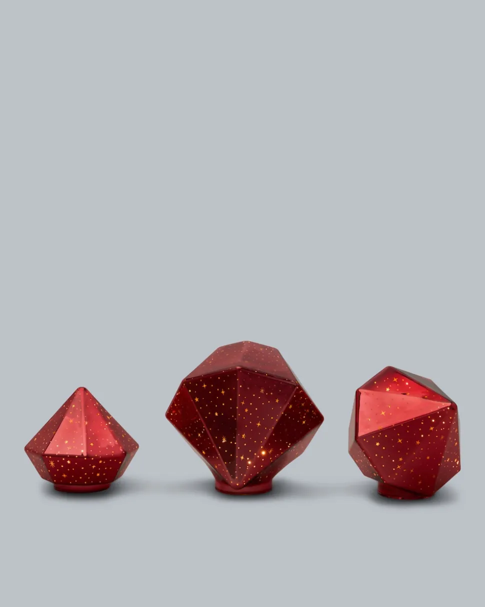 LED-Glasdiamant, 3tlg.