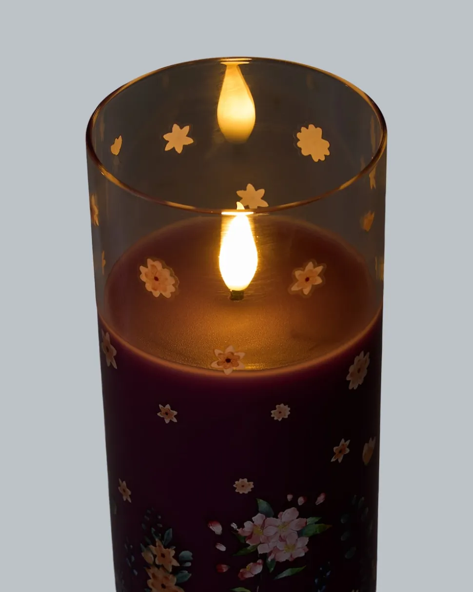 3 LED-Glaskerzen "Frühling"