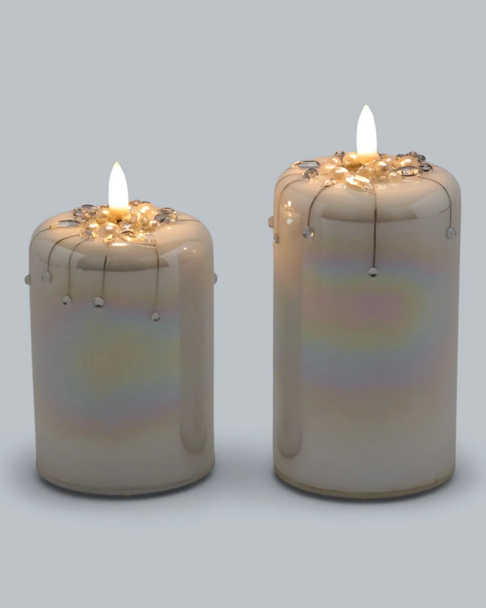 LED-Glaskerzen, 2tlg.