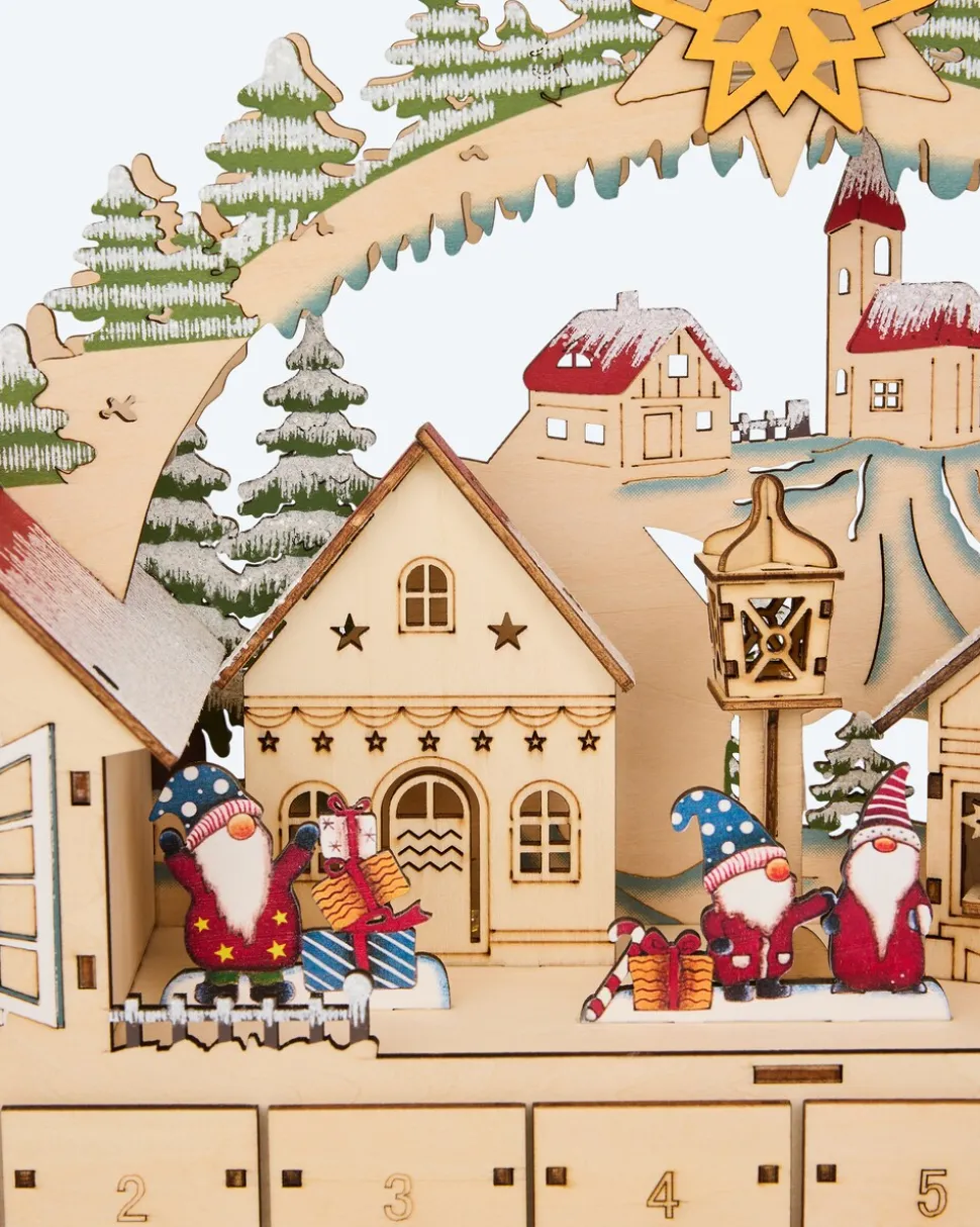 LED-Holzkalender Wichtel