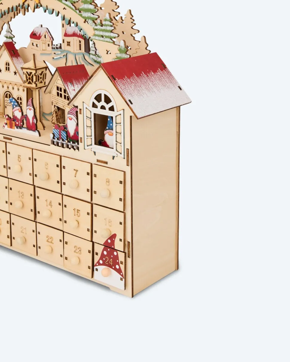 LED-Holzkalender Wichtel