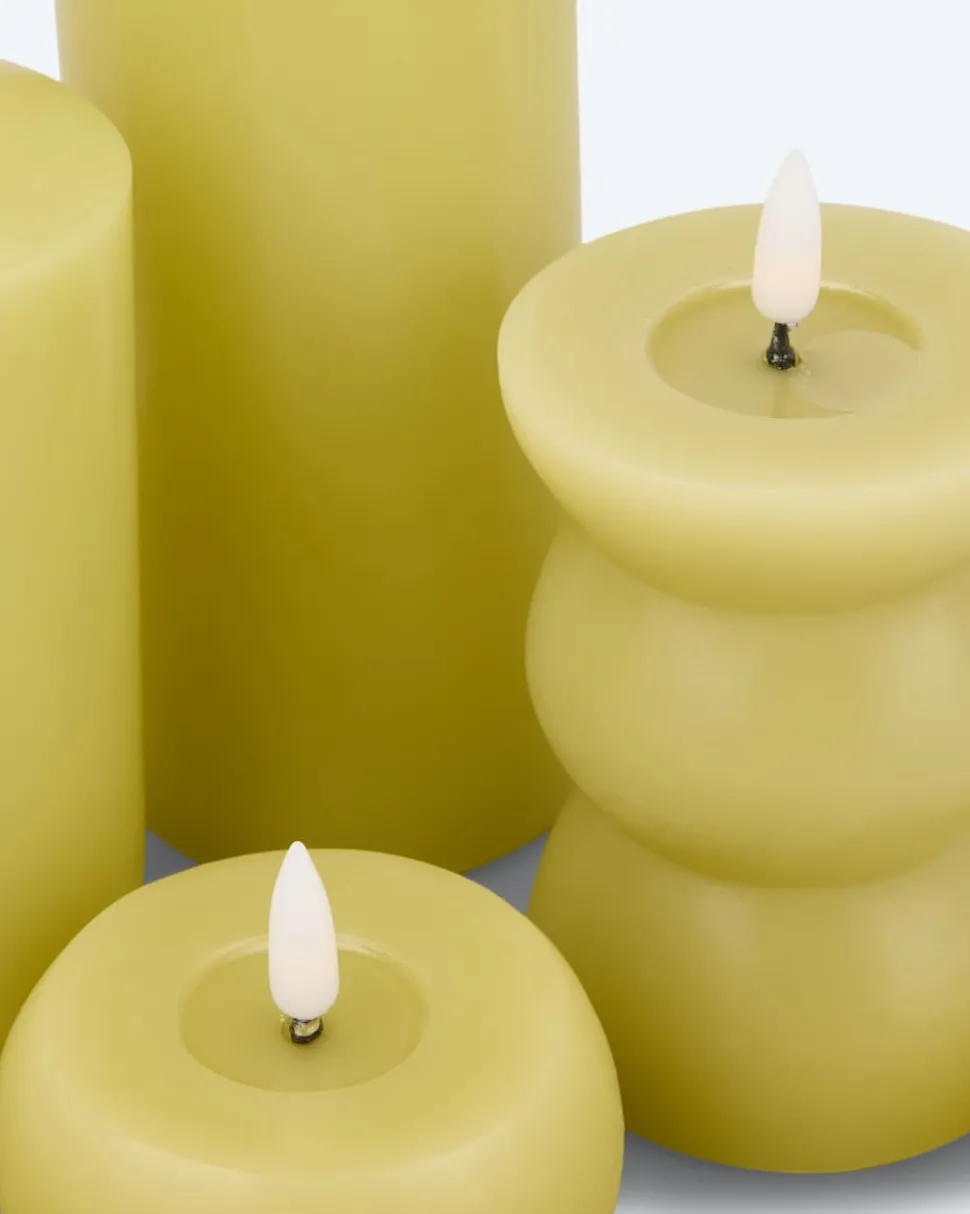 LED Kerzen auf Wachstablett 4tlg.